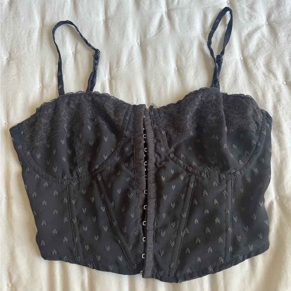 PacSun Black Lace Bustier Top